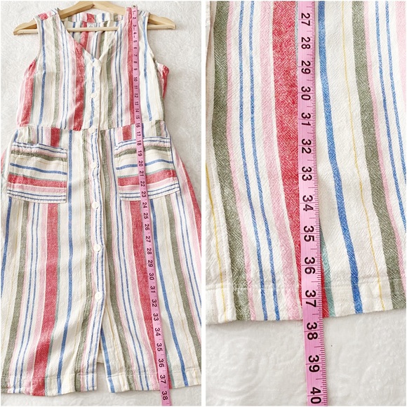 Linen Blend Vertical Stripe Dress with Pockets - Picture 3 of 8